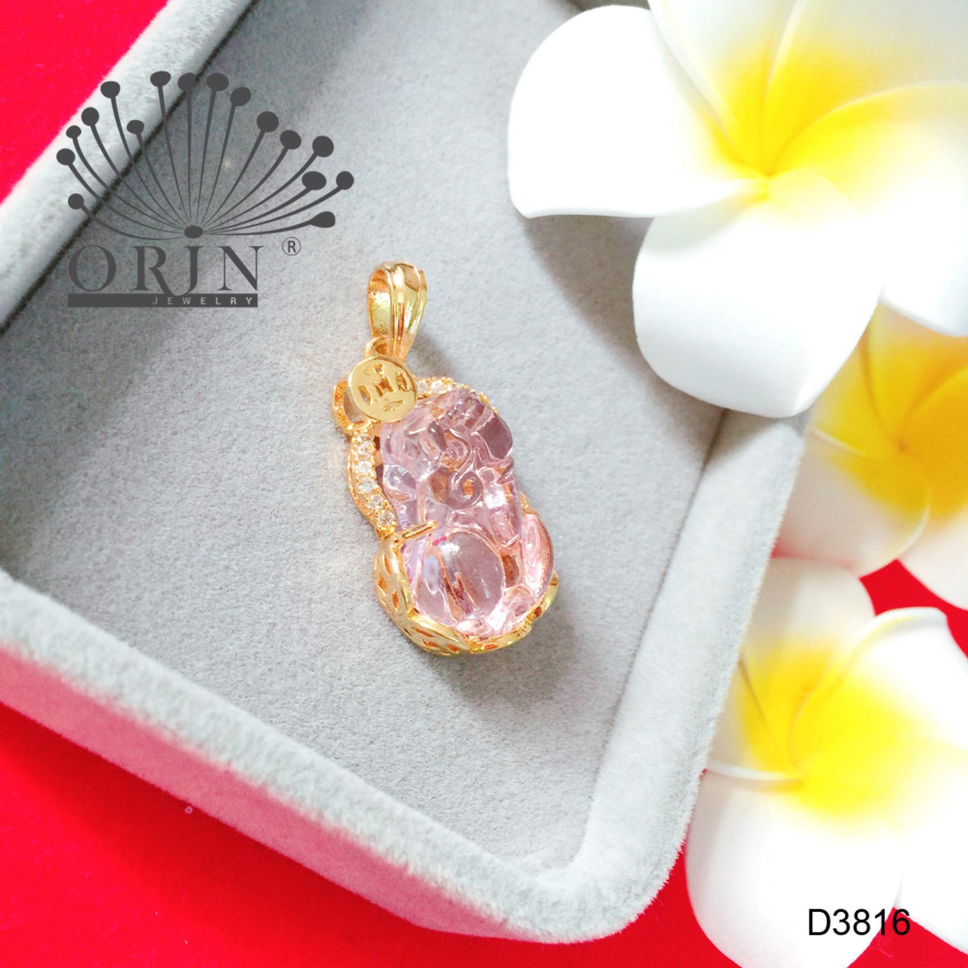 Mặt dây chuyền tỳ hưu tài lộc may mắn đá hồng thời trang cao cấp Orin D3816 - Long Tien