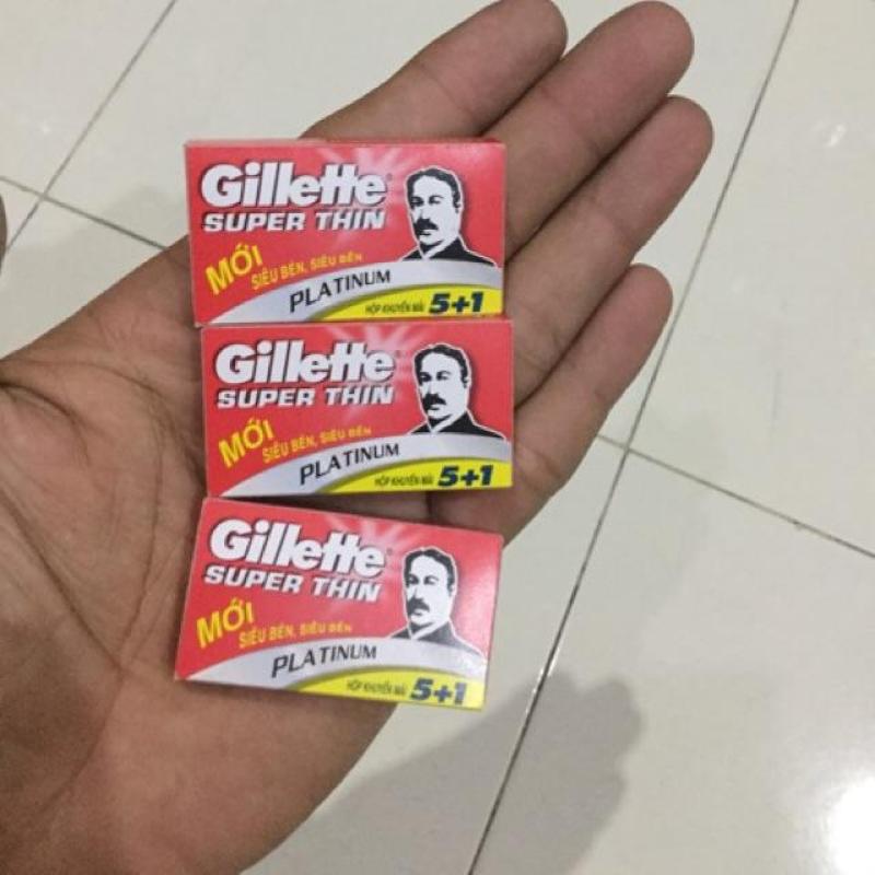 Combo 3 hộp Lưỡi lam Gillette Super Thin hộp 6 lưỡi
