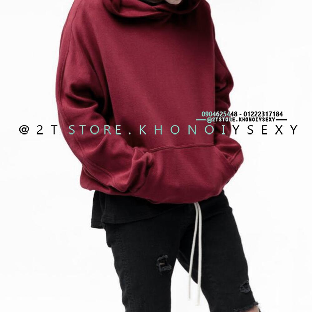 2T STORE ÁO KHOÁC HOODIE NỈ CÓ NÓN TRƠN MÀU ĐỎ 2TAKN08001-6.jpg