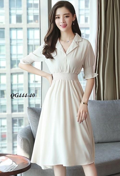 Đầm xòe sơ mi nhúng eo - size s-6xl