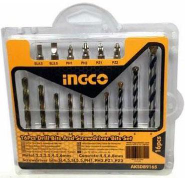 Bộ 16 mũi khoan kim loại và mũi bắt vít INGCO AKSDB9165