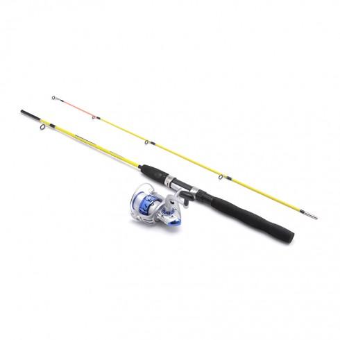 Bộ cần câu 2 khúc mini WPower 1m5 Yellow ( máy 3000 )