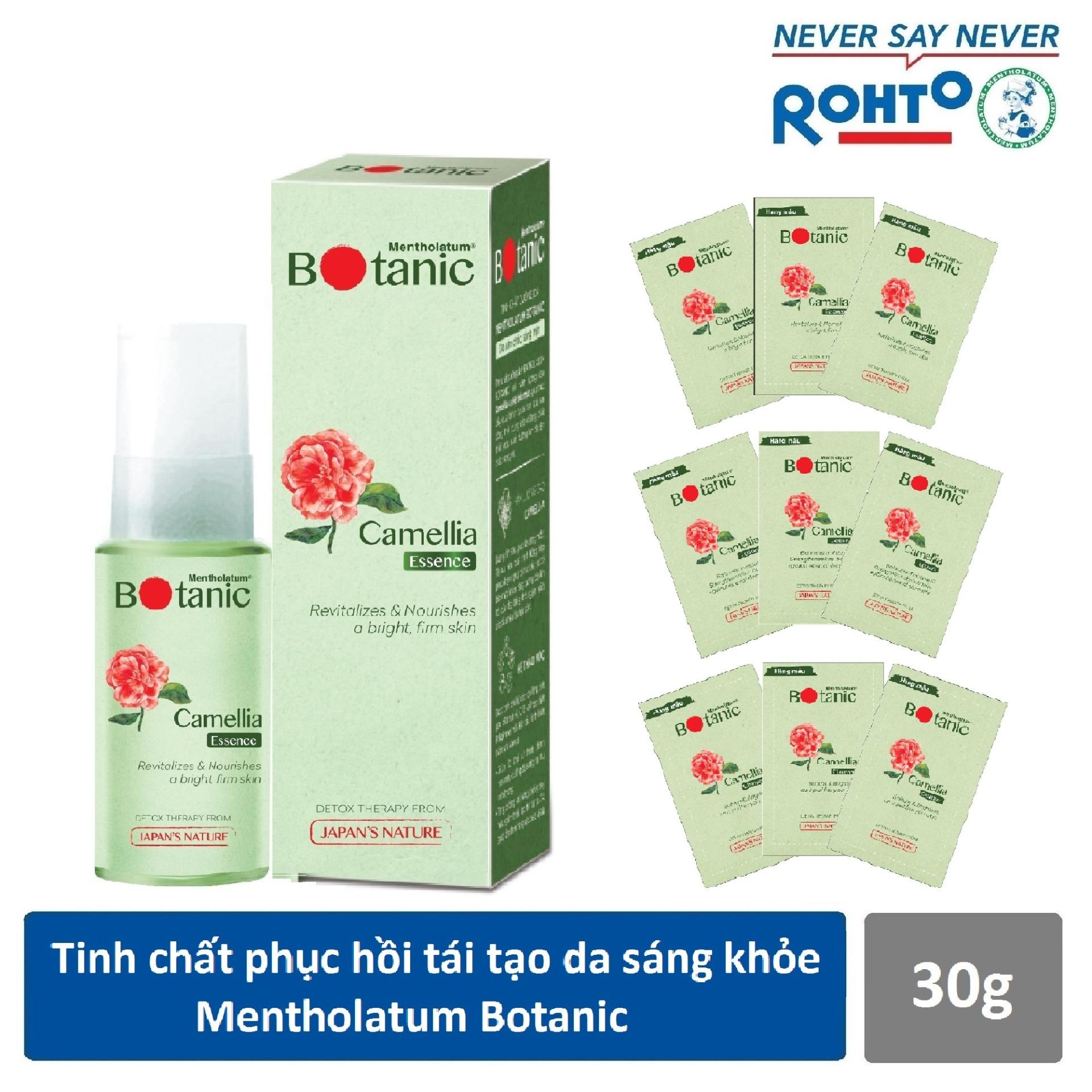 Tinh chất phục hồi tái tạo da sáng khỏe Mentholatum Botanic Essence 30g + Bộ sachet 3 bước thanh lọc da sáng khỏe (Cleanser + Lotion + Essence)