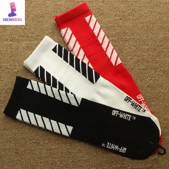 Vớ tất dài off white cao trung - hàng ow loại tốt