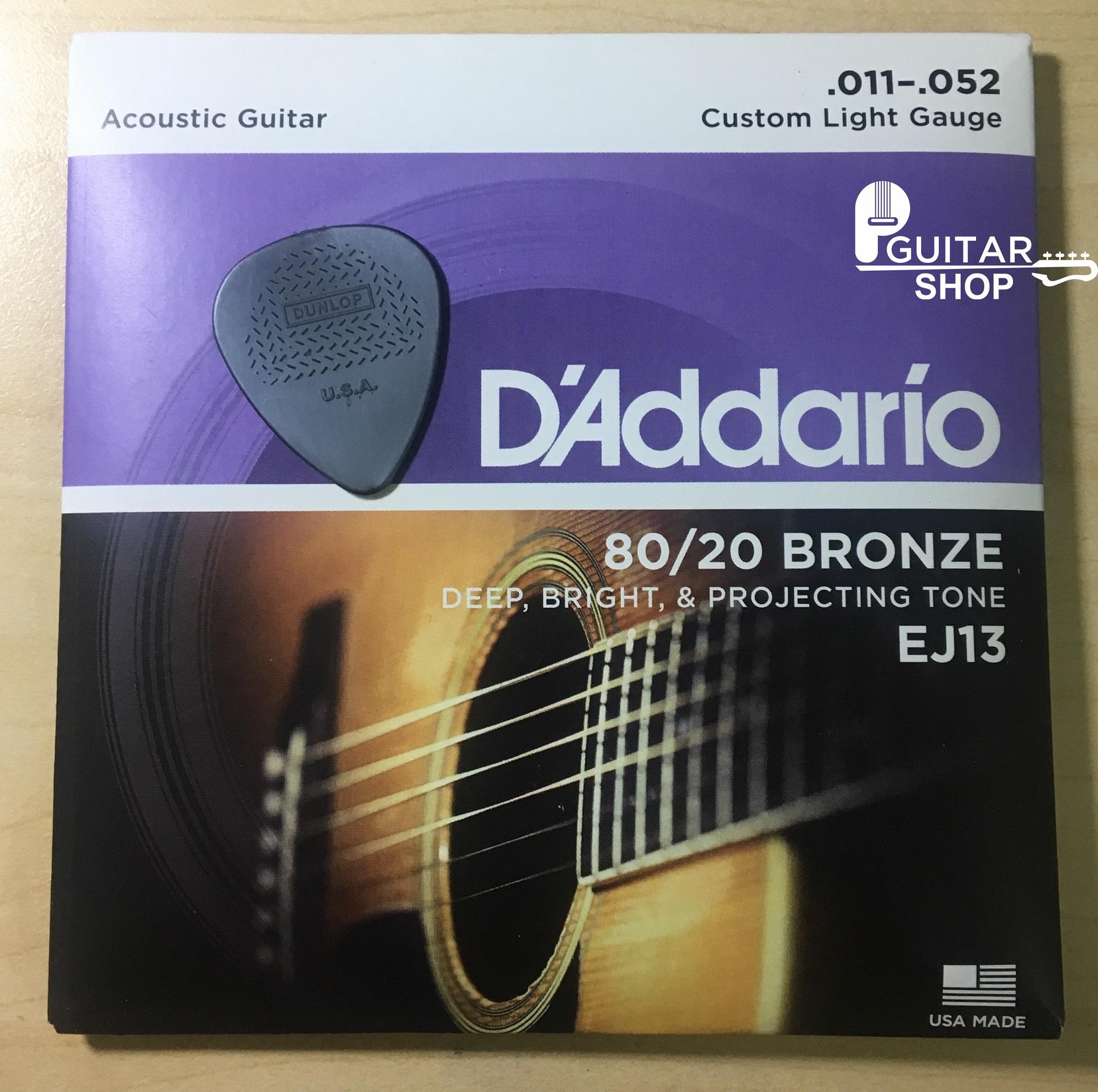 [HCM]DÂY ĐÀN ACOUSTIC D’ADDARIO EJ13 CHÍNH HÃNG (TẶNG PHÍM DUNLOP USA 0.88MM)