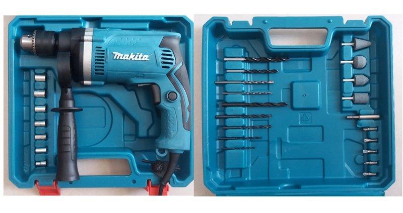 Bộ Máy khoan tốc độ cao 13 ly Makita HP1630 kèm 26 chi tiết