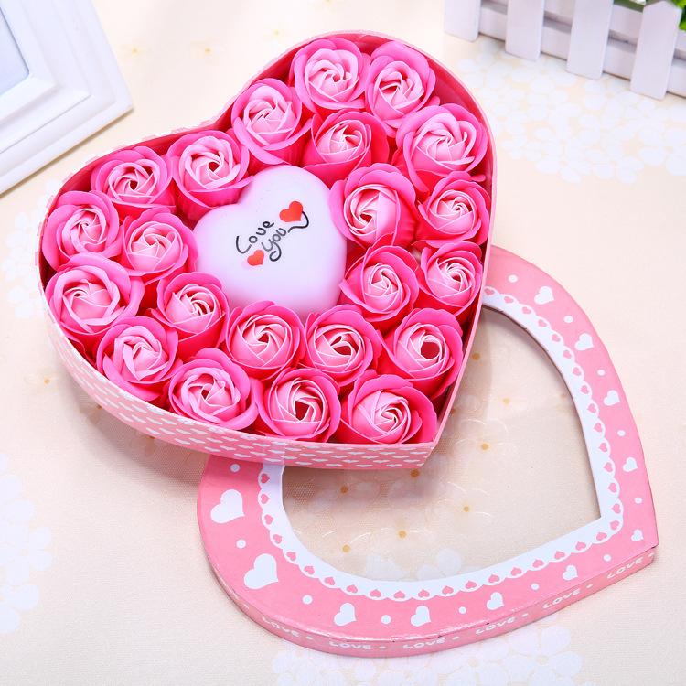 Hộp quà hoa hồng sáp có đèn Led V.2