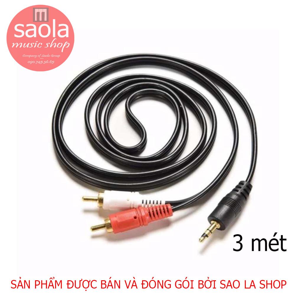 Dây Chuyển Jack 3.5mm Sang 2 Đầu Bông Sen Audio Dây Dài 3 mét ( Loại tốt)