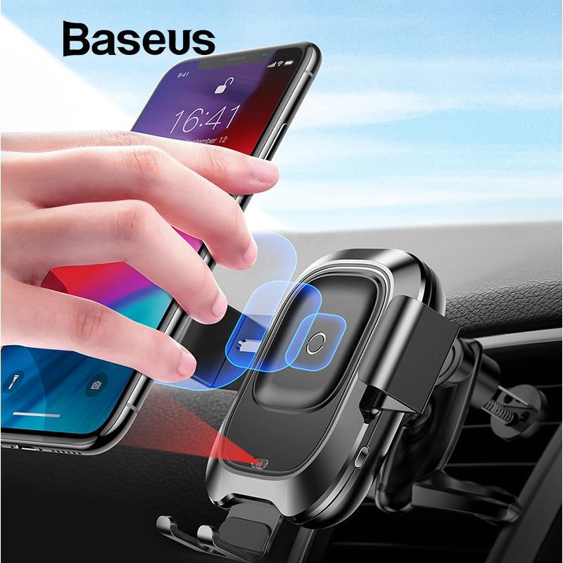 Đế sạc nhanh không dây trên ô tô hãng Baseus công xuất 10W tích hợp cảm biến thông minh chuẩn Qi cho iphone Samsung