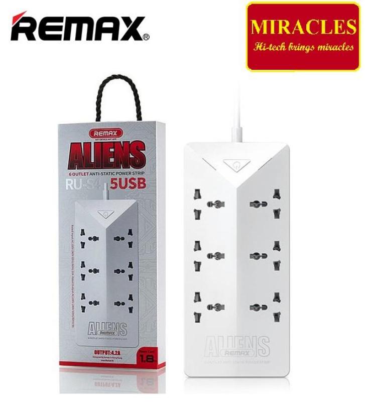 Ổ Cắm Điện Thông Minh REMAX RU-S4 (6 ổ cắm điện, 5 cổng sạc usb) - Phân Phối bởi Miracles Company