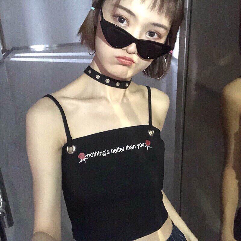 Áo 2 dây ngang khoen tròn sexy