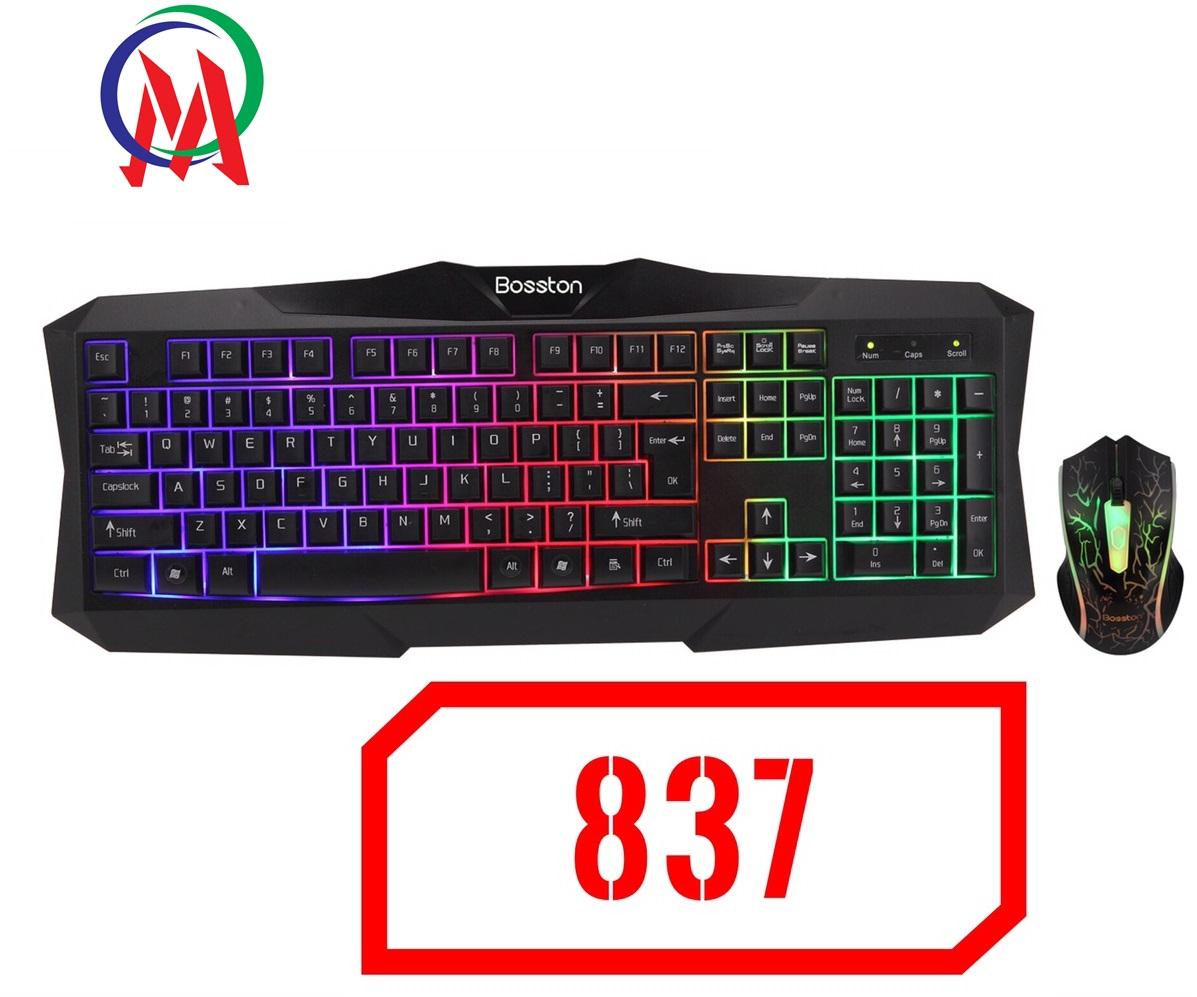 Bàn phím chuột bosston 837 led
