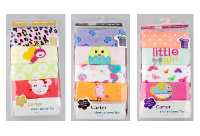 Set hộp 5 áo carter ngắn tay bé trai, gái