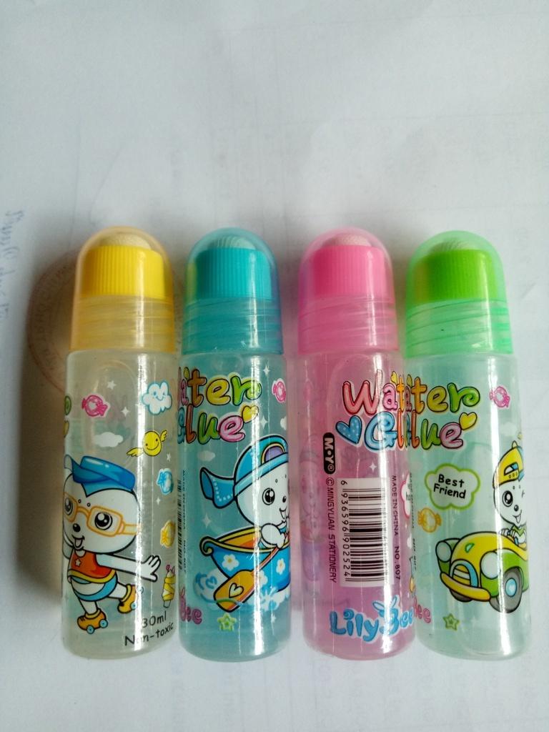Combo 2 chai keo nước 30ml 807 và 2 cây bút chì p-8009, 1 cục gôm đen arb420