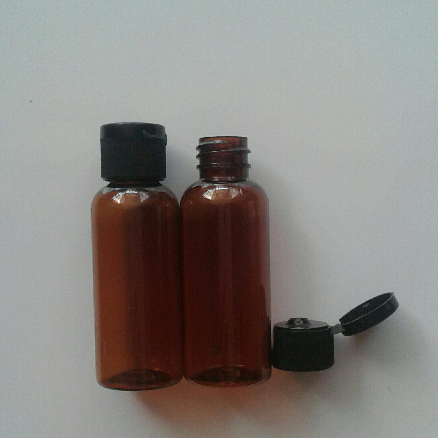 100 chai nhựa nắp bật nâu 50ml