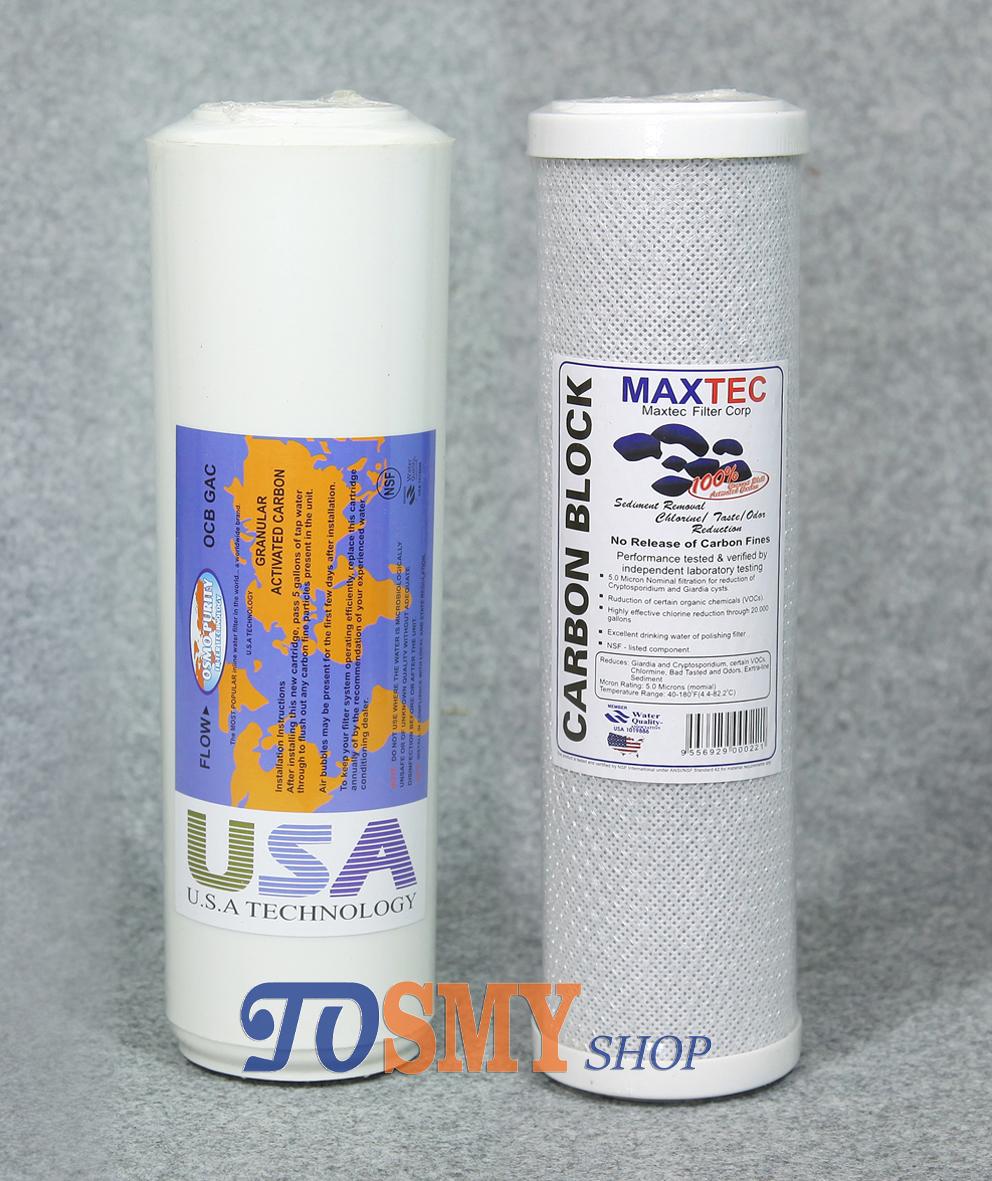 [HCM]Bộ sản phẩm 02 lõi lọc (lõi lọc số 2 OCB và lõi lọc số 3 CTO) 10 inch