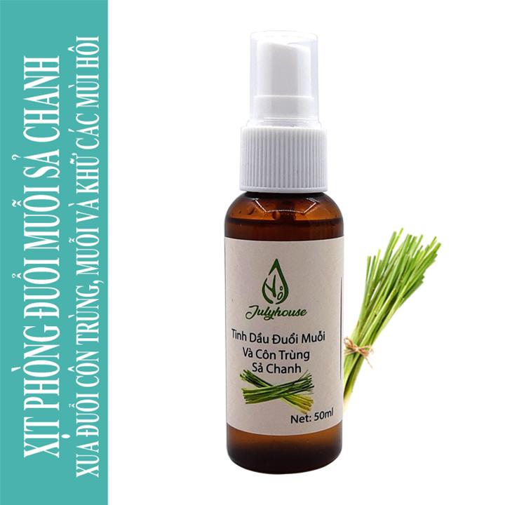 Bình xịt phòng tinh dầu Sả Chanh xua đuổi côn trùng, muỗi Julyhouse 50ml