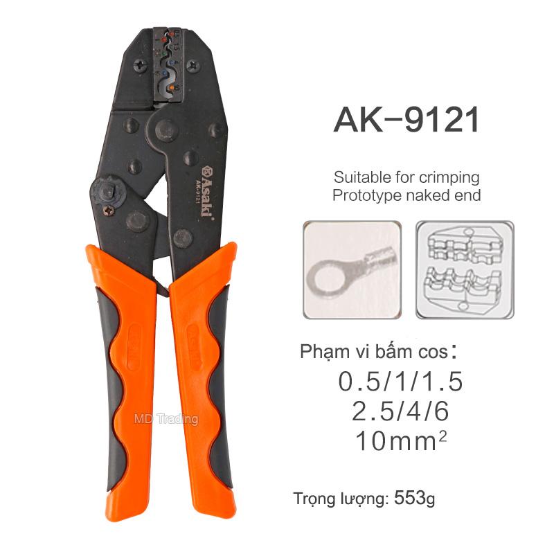 Kìm bấm đầu cos tròn asaki ak-9121 0.5 ~ 10mm2