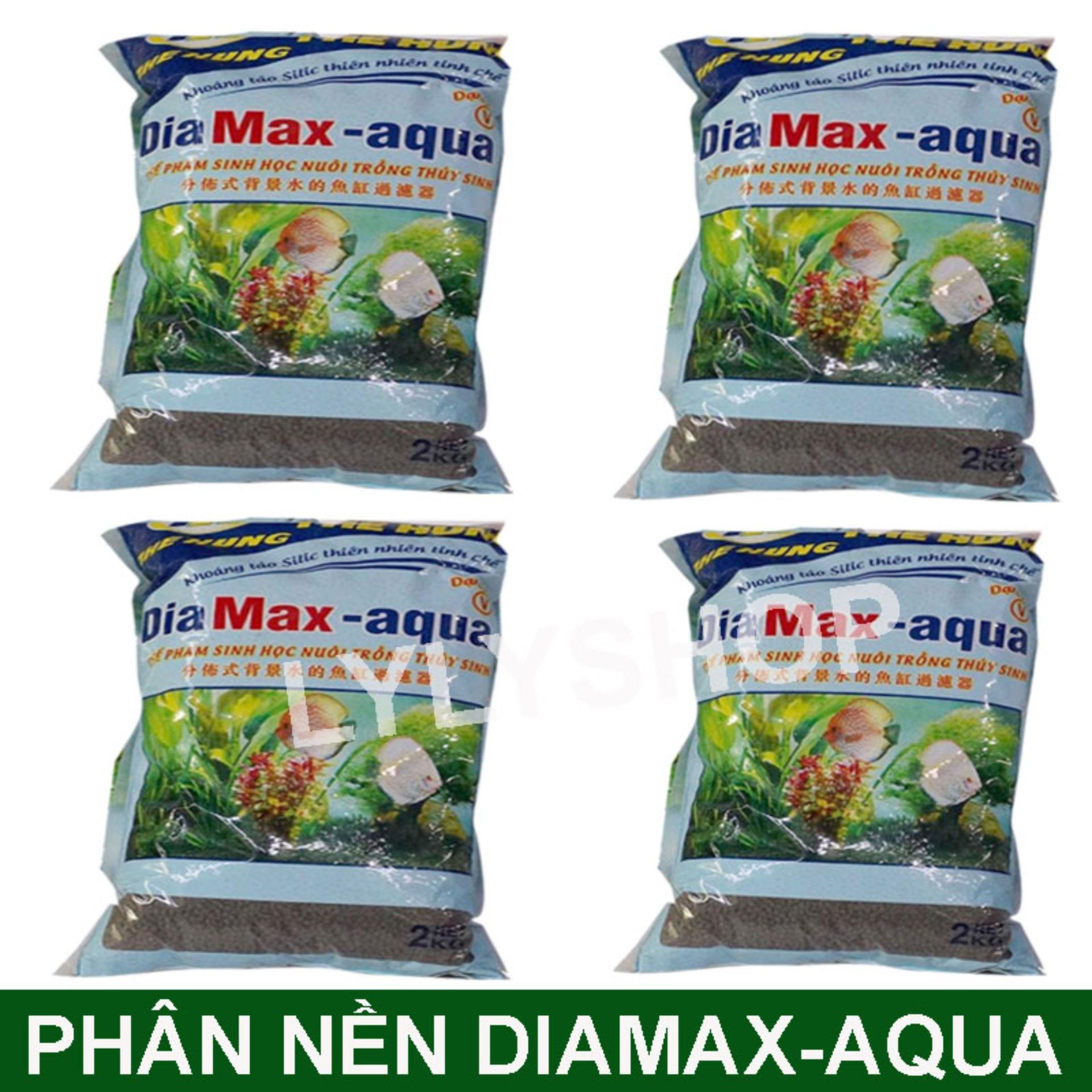 4 túi Phân nền thủy sinh, đất nền thủy sinh DIA MAX- AQUA giàu dinh dưỡng cho hồ thủy sinh loại 2kg/túi ( Nâu)