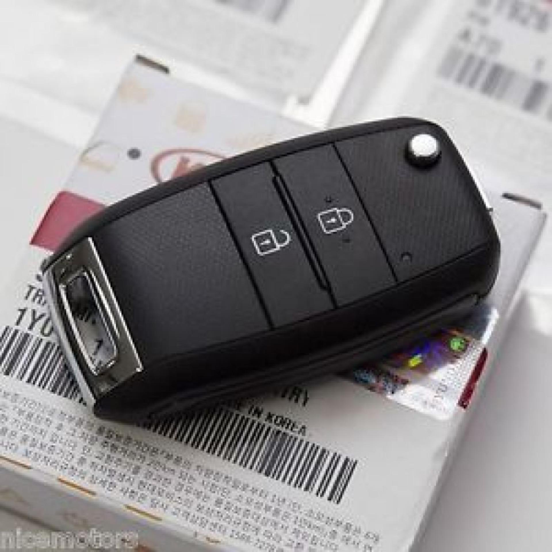 Bao da chìa khóa đen viền đỏ cho khóa gập xe Kia morning-Kia Cerato