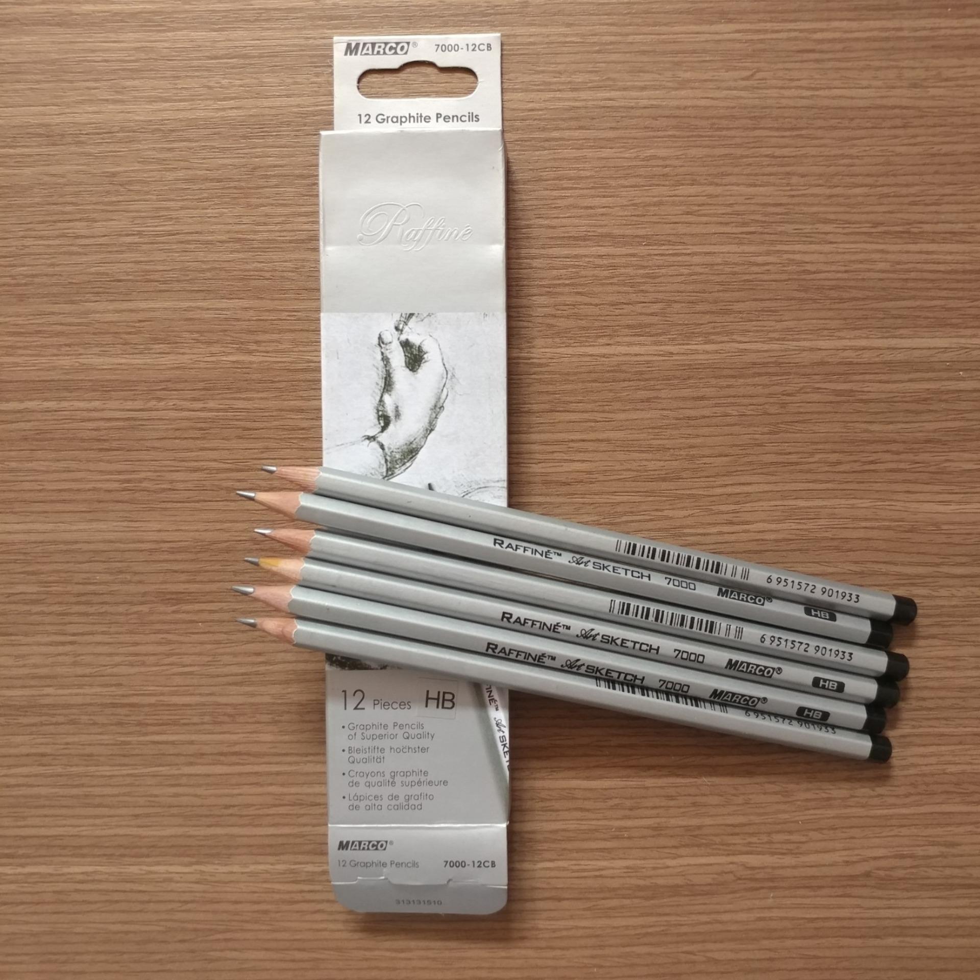 Hộp 12 cây bút chì đen kỹ thuật hb marco 7000-12cb