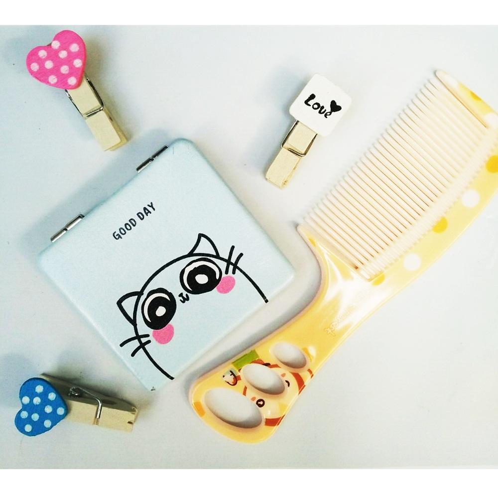 Combbo 1 gương trang điểm + 1 lượt mini cute phô mai que PHỤ KIỆN 68