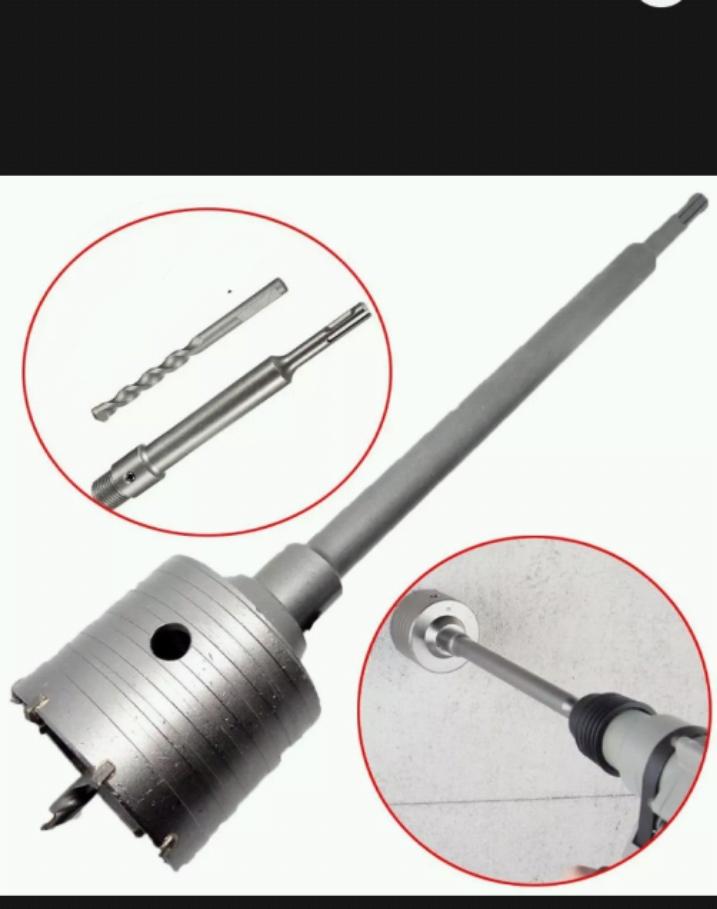 Bộ mũi khoan khoét lỗ tường 75mm cần dài 320mm
