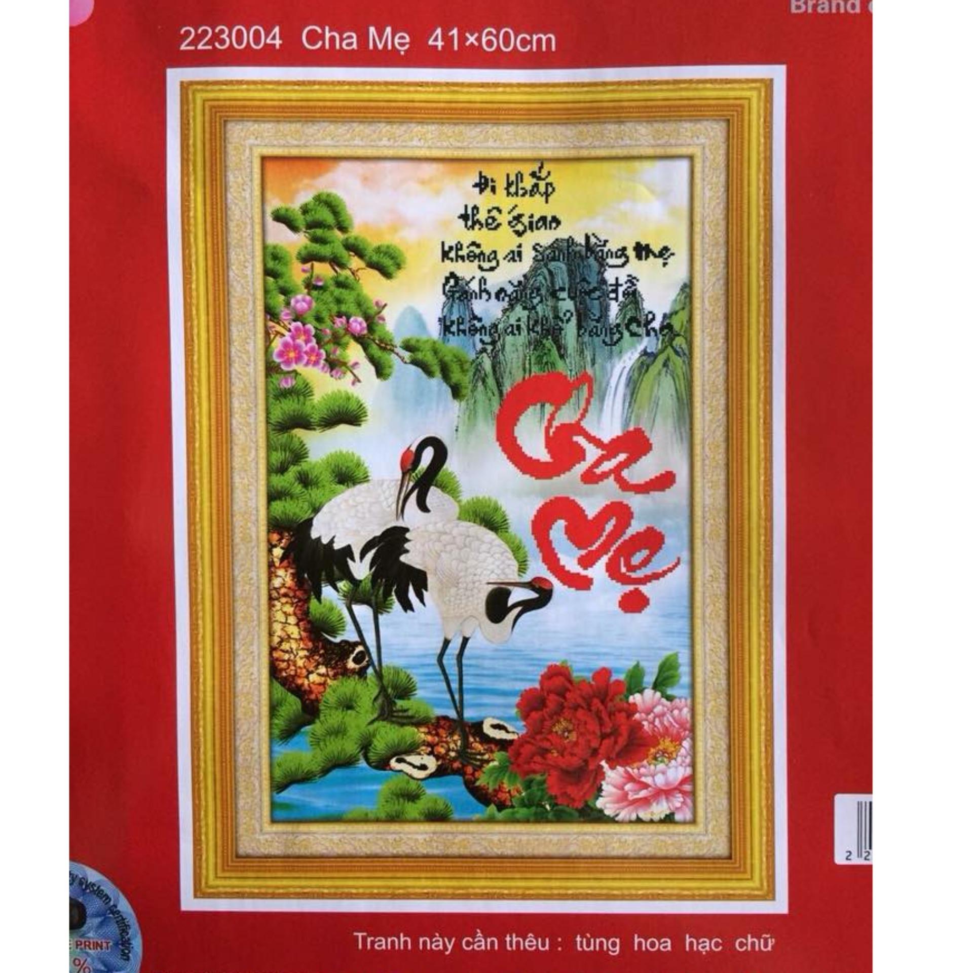 Tranh thêu chữ thập chữ thâp cha mẹ dlh-223004-ngọc thịnh