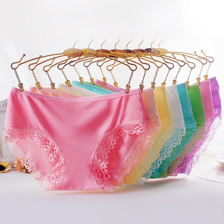 Bộ 10 quần lót cotton pha ren Modal