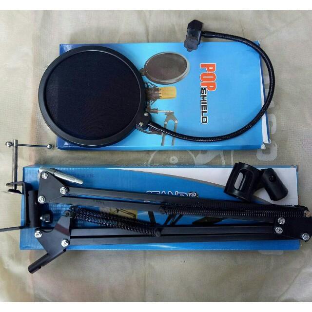 combo màng lọc âm và chân kẹp mic thu âm giá rẻ-