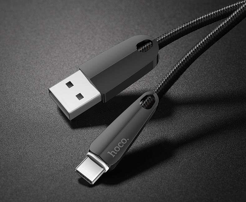 Cáp chuẩn Type -C thông minh tự ngắt khi sạc đầy pin Hoco U35 cho smartphone Note8, Note9, Galaxy S9 dài 120 cm - Vietstore