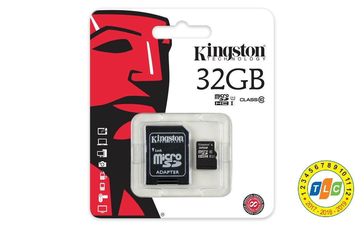 Thẻ nhớ micro sdhc kingston 32gb class 10 u1 bảo hành 5 năm