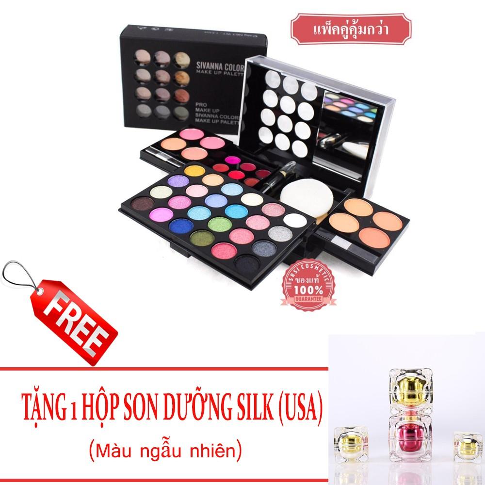 Bộ trang điểm Sivanna Colors Pro Make Up số 2 + Tặng son dưỡng môi Silk USA