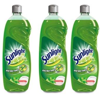 Combo 3 Nước rửa chén Sunlight hương Matcha Nhật Bản và Chanh chai 750g