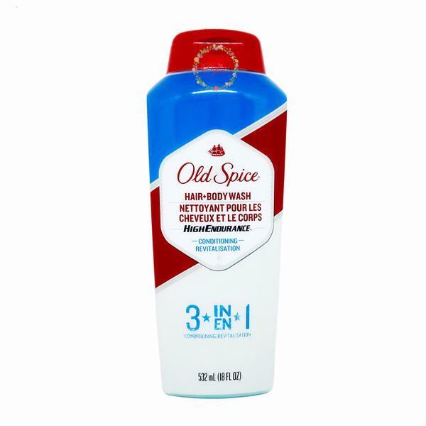 Sữa tắm gội toàn thân old spice high endurance hair+body wash 3in1 532ml