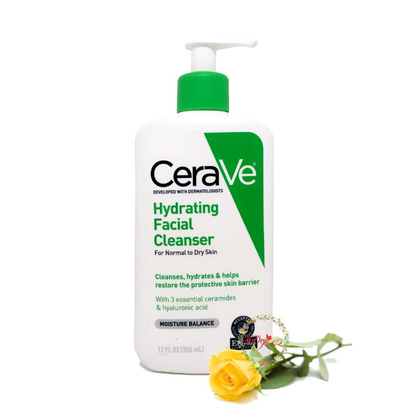 SỮA RỬA MẶT CHO DA KHÔ DA THƯỜNG CERAVE HYDRATING FACIAL CLEANSER FOR DRY SKIN 355ML