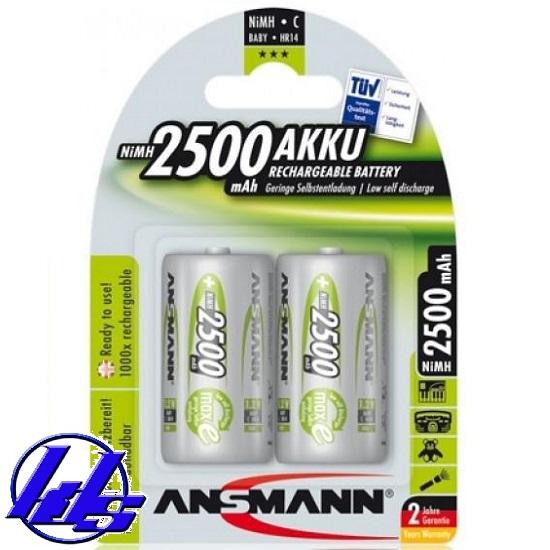 Pin sạc trung C Ansmann AKKU MaxE dung lượng 2500mAh  - Vỉ 2 viên