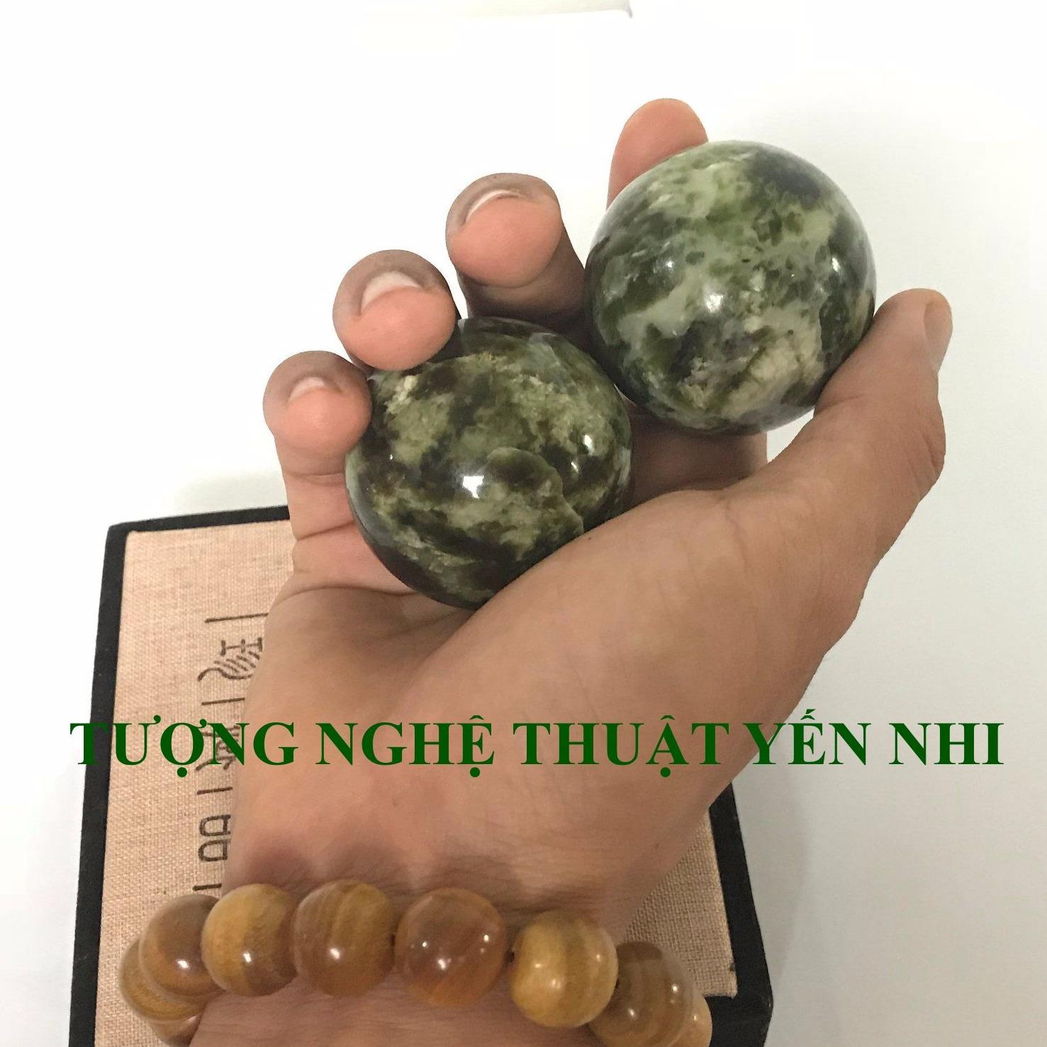 Bi lăn tay dưỡng sinh Ngọc thiên nhiên Hàn Quốc-size 4.5cm ( 2 bi )