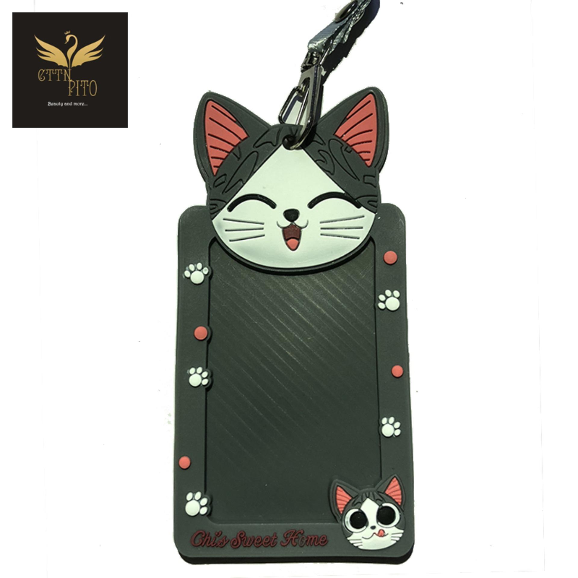 Dây đeo thẻ học sinh, sinh viên hình thú dễ thương Pito 1 (mèo)