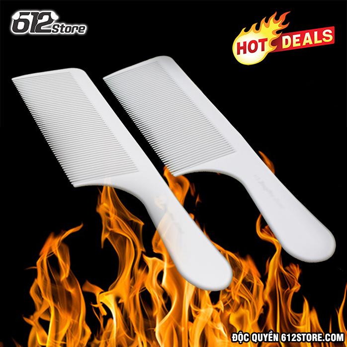 Lược chải cắt tóc nam chuyên dụng, lược dẻo răng lớn màu trắng - beuy pro comb version ii