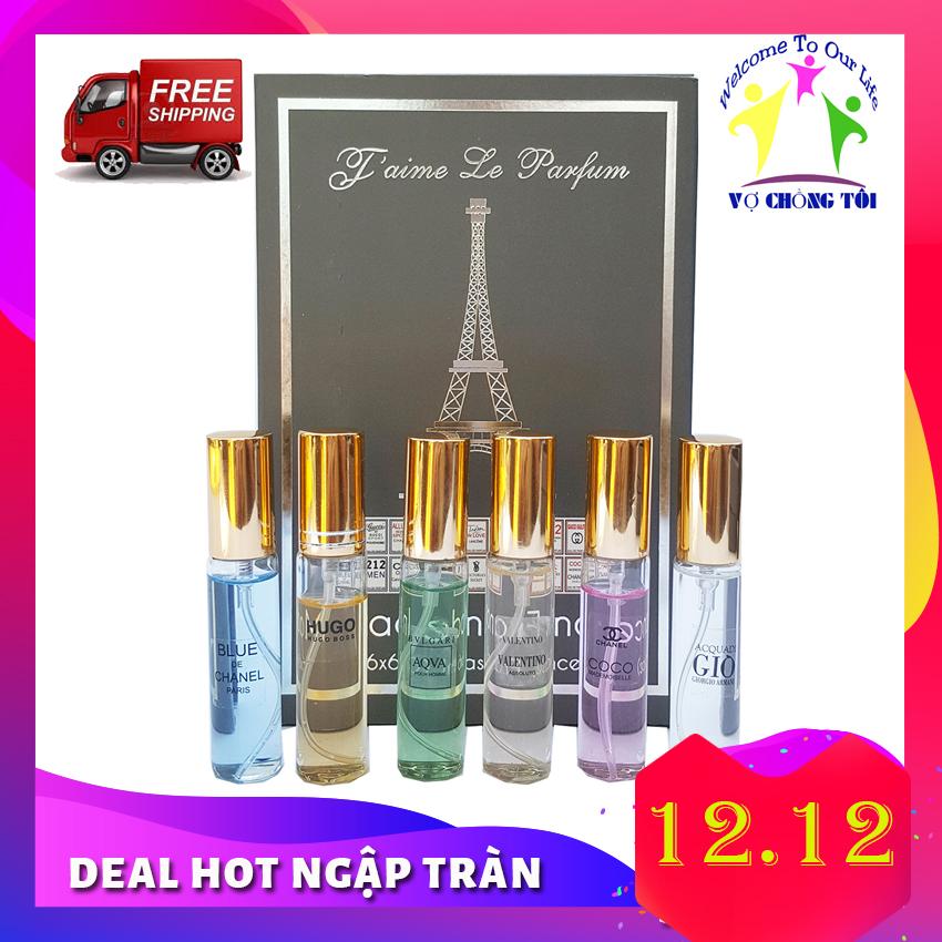 Bộ Nước Hoa Mini Nam Nữ Unisex Jaime Le Parfum 6 mùi nước Pháp Cao Cấp - HÀNG TỐT Giá Hạt Dẻ