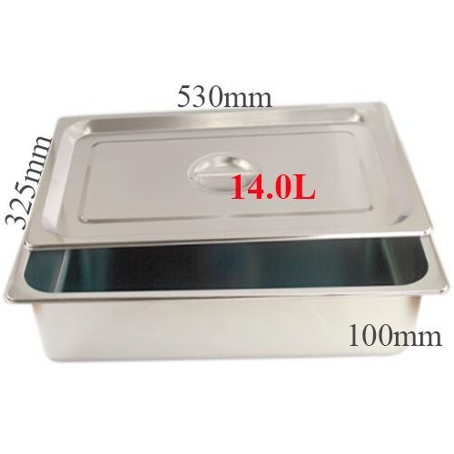 Khay inox sâu lòng có nắp GN 1/1x100 14 lít