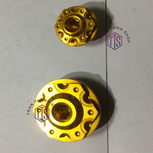 Bộ ốc qua lăng mâm lửa , ốc xe máy NHÔM CNC cho xe YA MA HA (VÀNG ÁNH KIM )