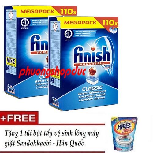 Combo 2 viên rửa chén finish 110v tặng tẩy lồng máy giặt hàn quốc