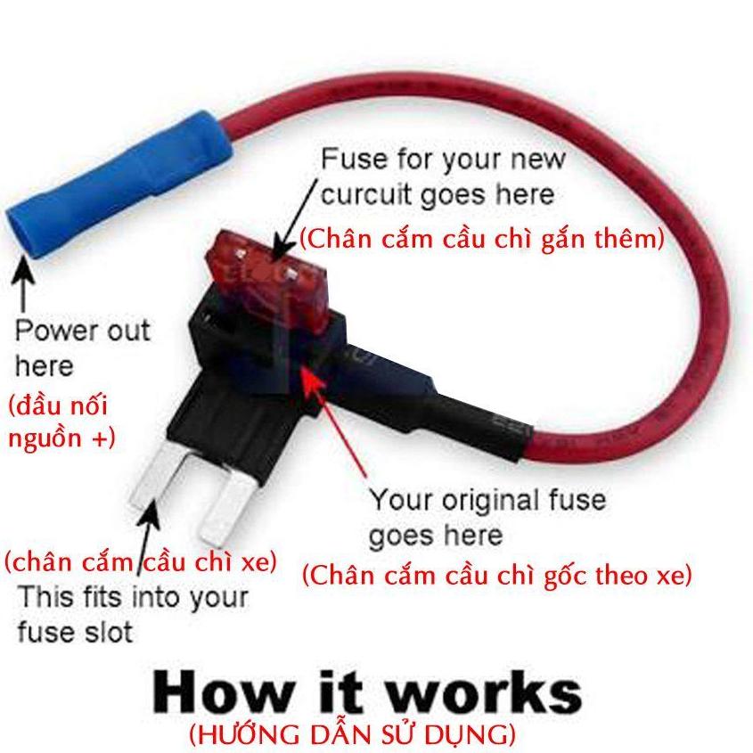 Dây câu/ nối cầu chì dùng cho ô tô, xe hơi . tặng 01 cầu chì