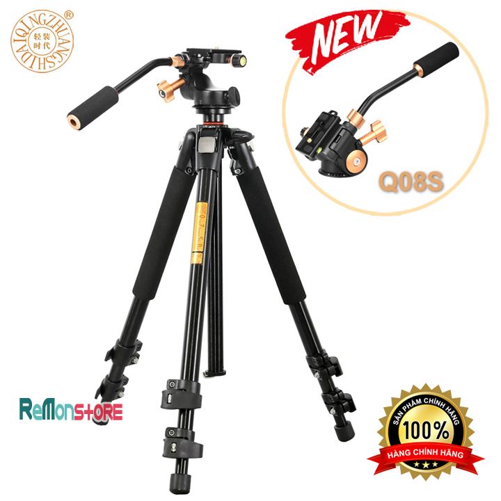 Chân máy ảnh Tripod quay phim QZSD Pro BK-Q08S đầu quay siêu mượt