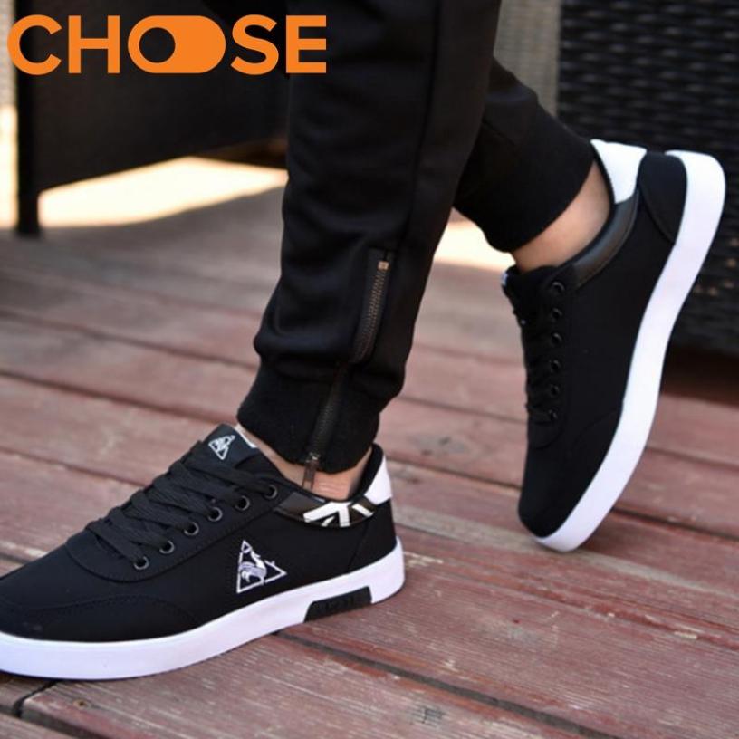 (XẢ KHO HÀNG TỒN) Giày thể thao Sneaker đen đỏ Họa Tiết Tam Giác Phá Cách 0601 giá rẻ