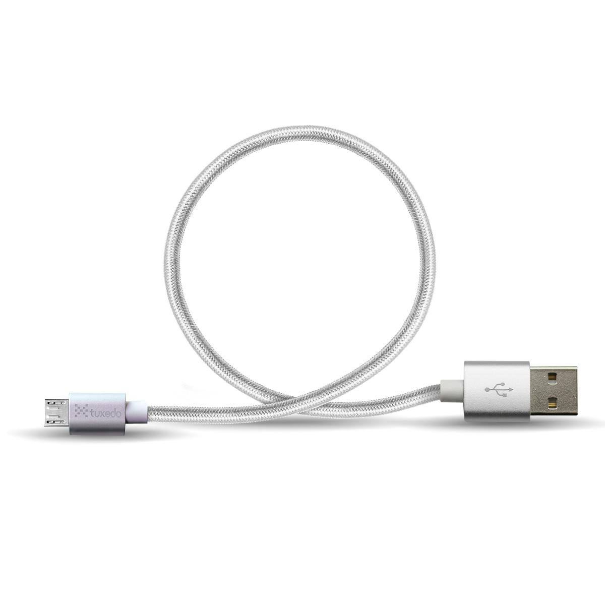 Dây cáp sạc điện thoại Tuxedo Micro USB 30cm bọc dù
