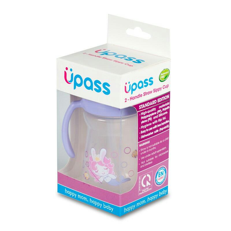 [HCM]Bình uống nước bằng ống hút 2 tay cầm Upass (Made in Thailand)