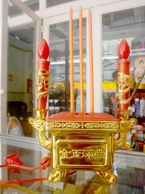 Lư hương cắm điện vuông cao 30cm